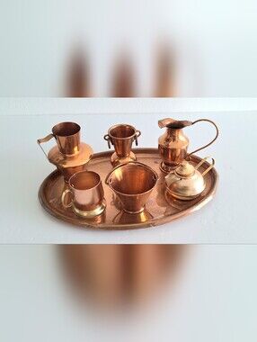 Miniature Copper Dish Set7 Pieces